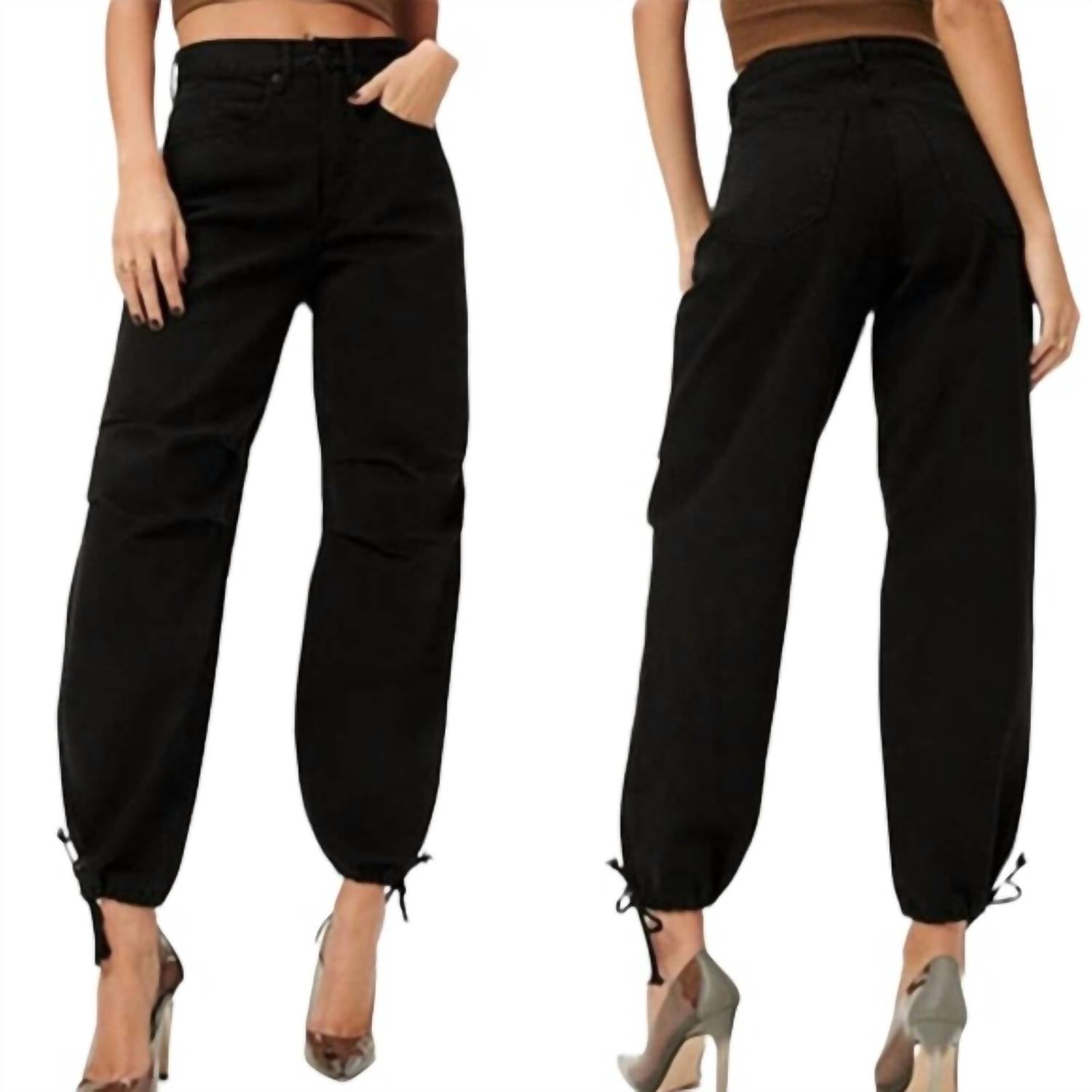 GOOD AMERICAN Uniform pant in black - women's pants
