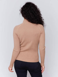 Charlie B - Ribbed Knit Mock Neck Sweater