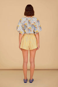 Olivia by Livro Freda Top in la puerta azul - women's blouse - detail view