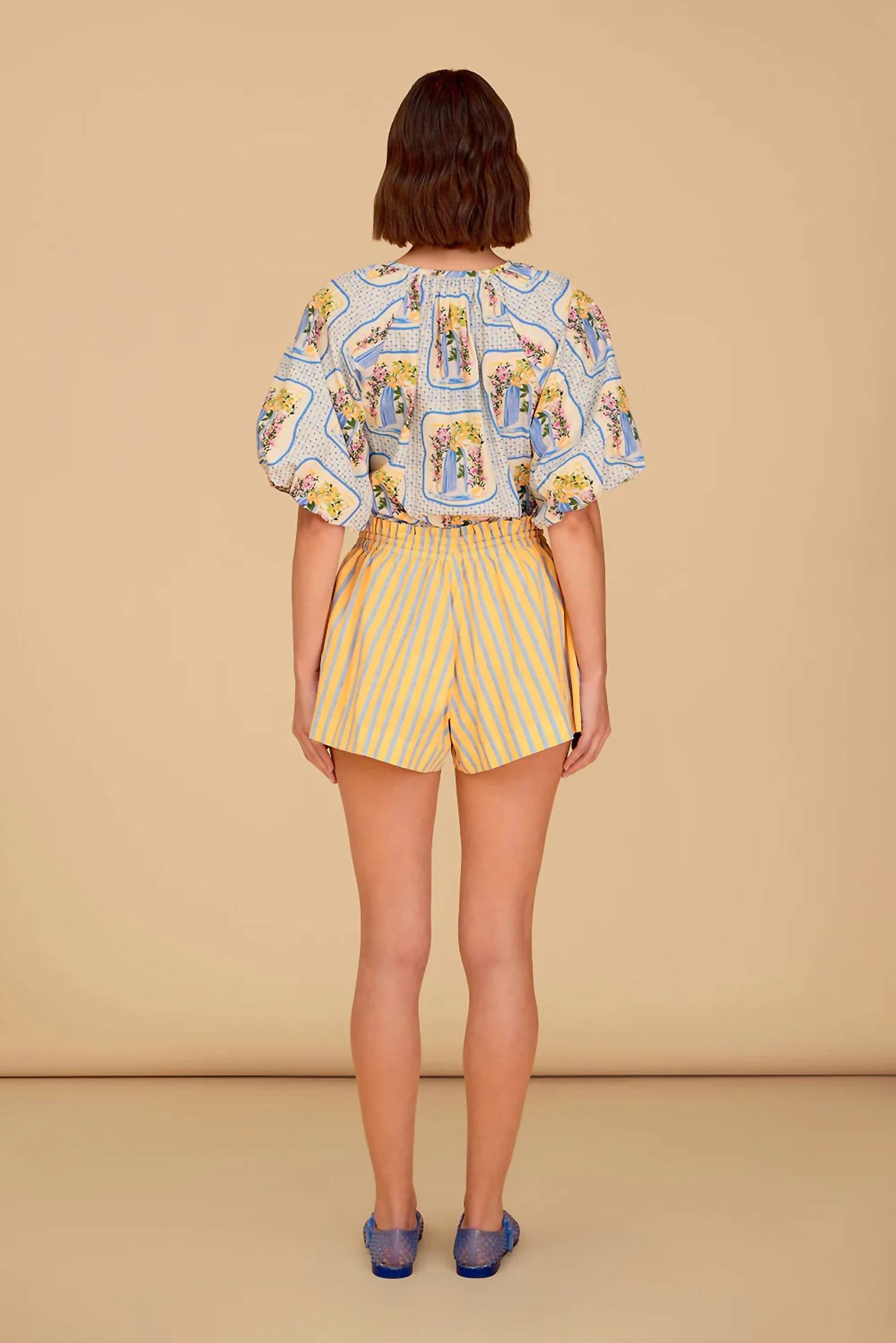 Olivia by Livro Freda Top in la puerta azul - women's blouse - detail view