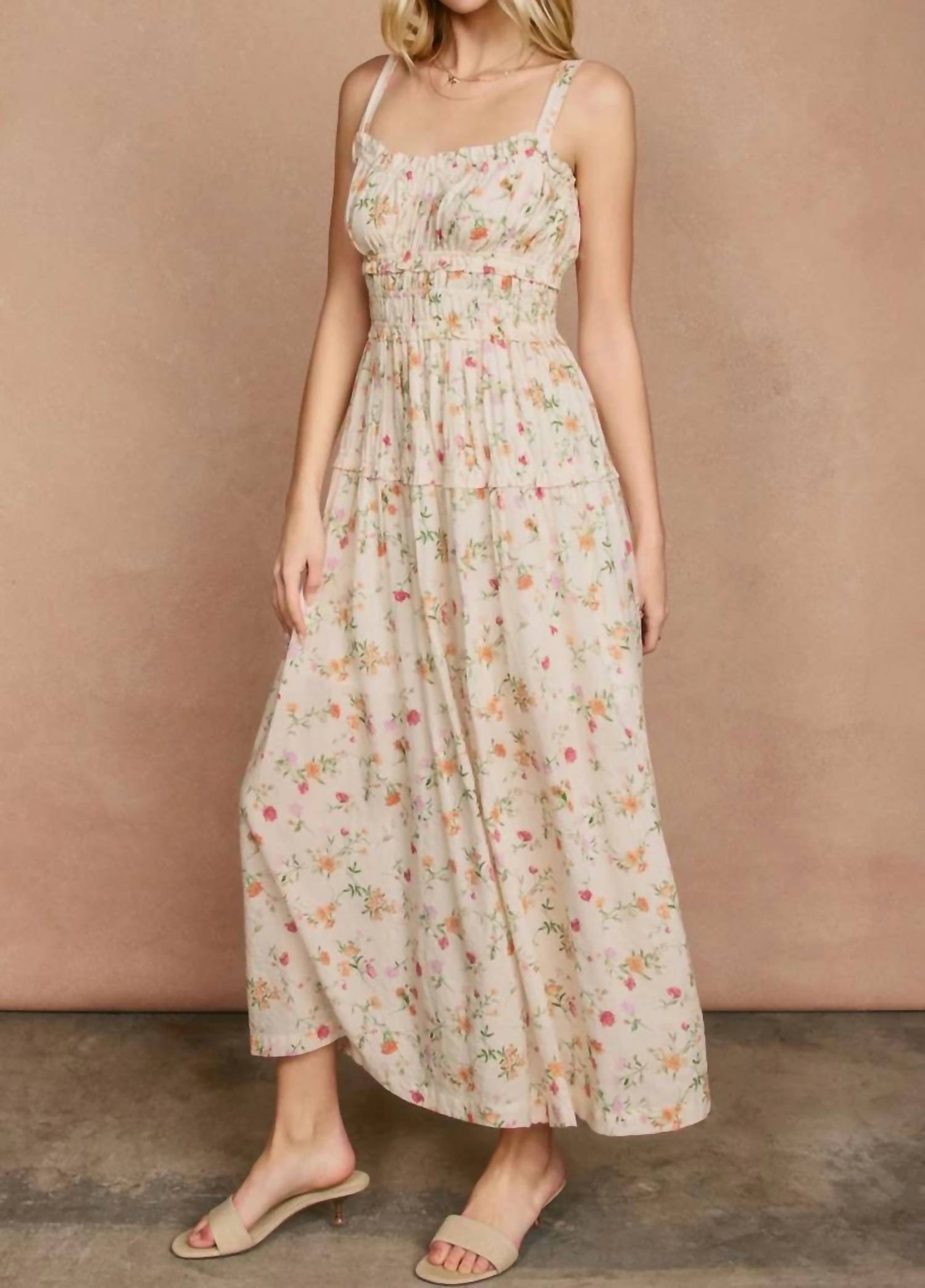 Dress Forum - Honey Butter Shirred Midi Dress