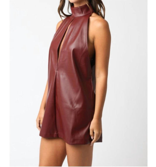 Olivaceous - Faux Leather Kenley Dress