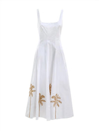 Staud - Embroidered Wells Midi Dress