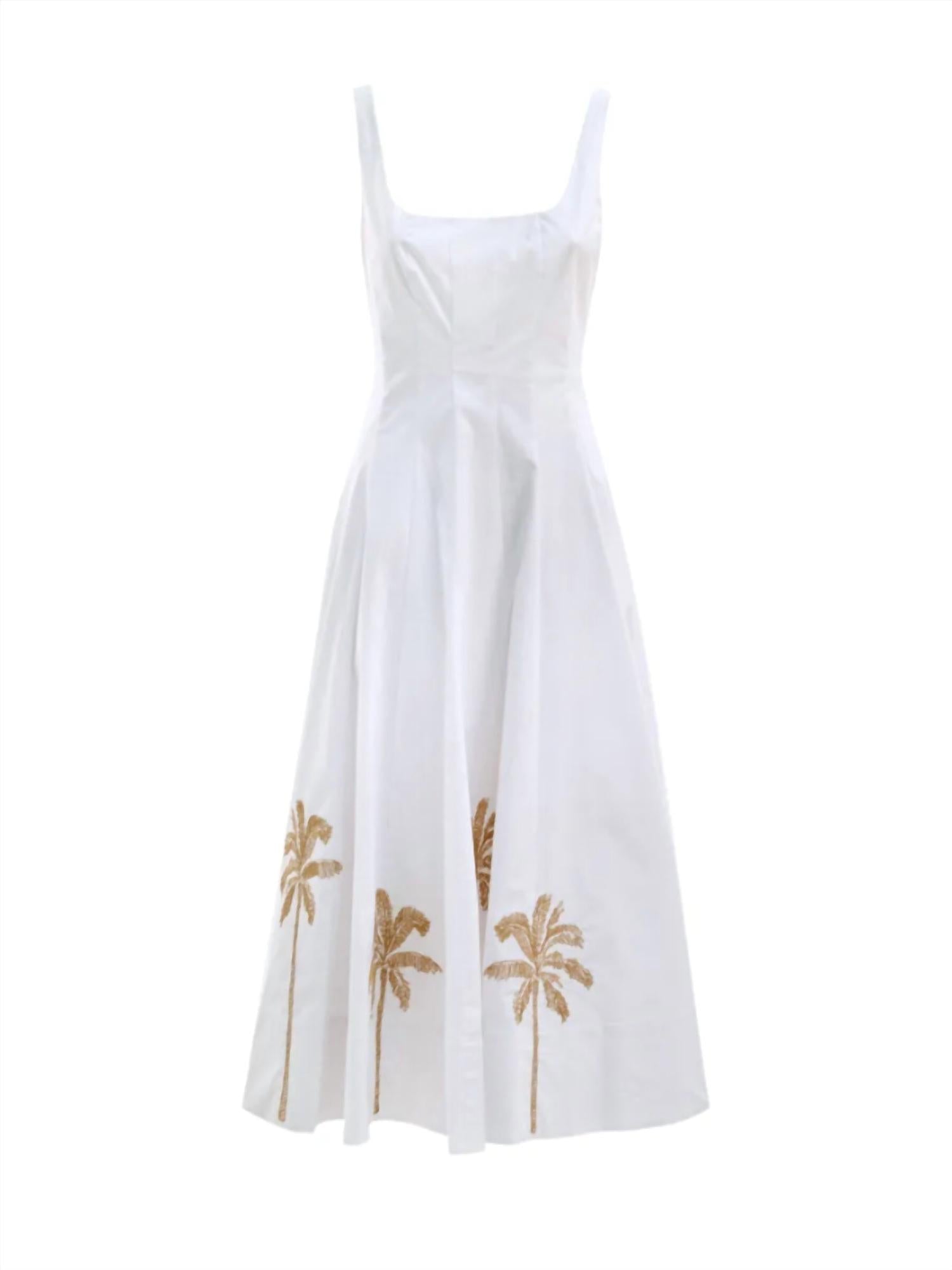 Staud - Embroidered Wells Midi Dress