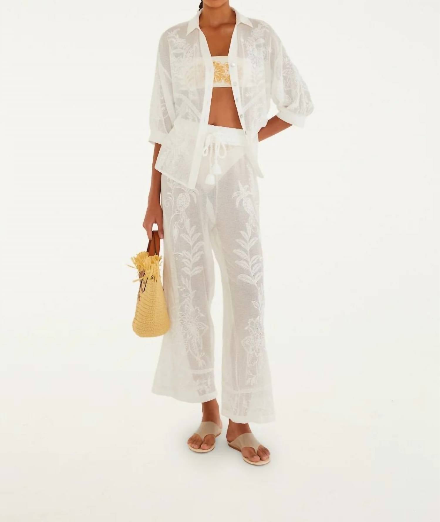 Farm Rio - Nina Embroidered Pants