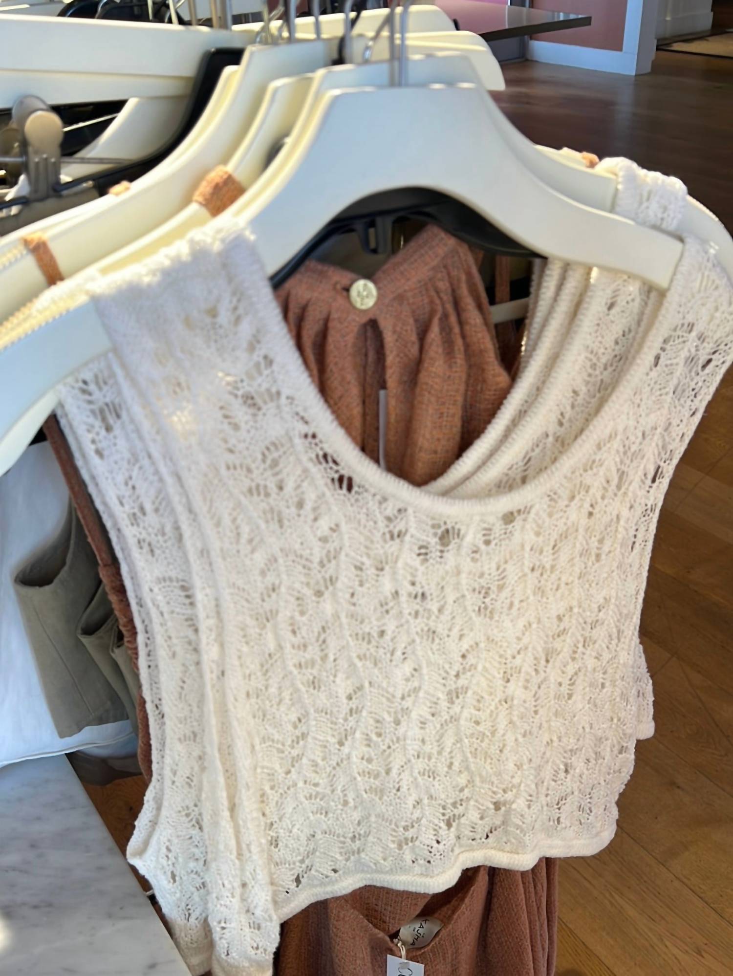 Le Kasha Women's Minya Feuillage Top in white - women's tank top