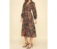 Pinch - Leaf Print Midi Dress