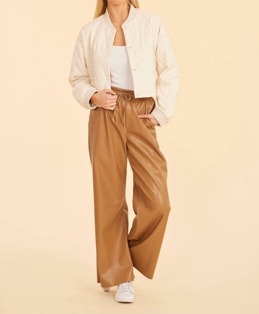 Dolce Cabo - Faux Leather Wide Leg Drawstring Pants