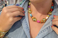 Treasure Jewels Women's Heart Pop Necklace in gold multi - women's jewelry - detail view