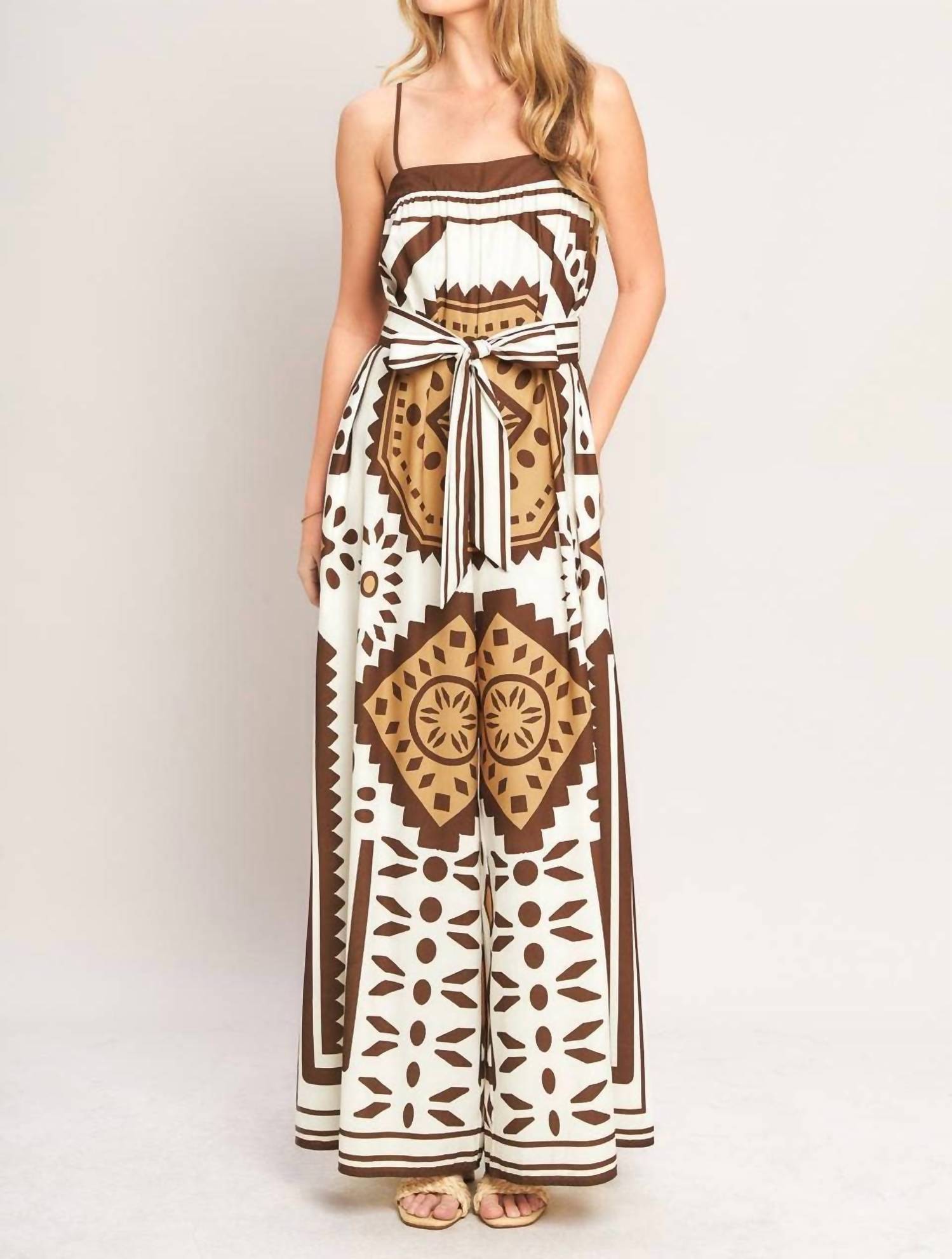 Flying Tomato - Printed Woven Jumpsuit