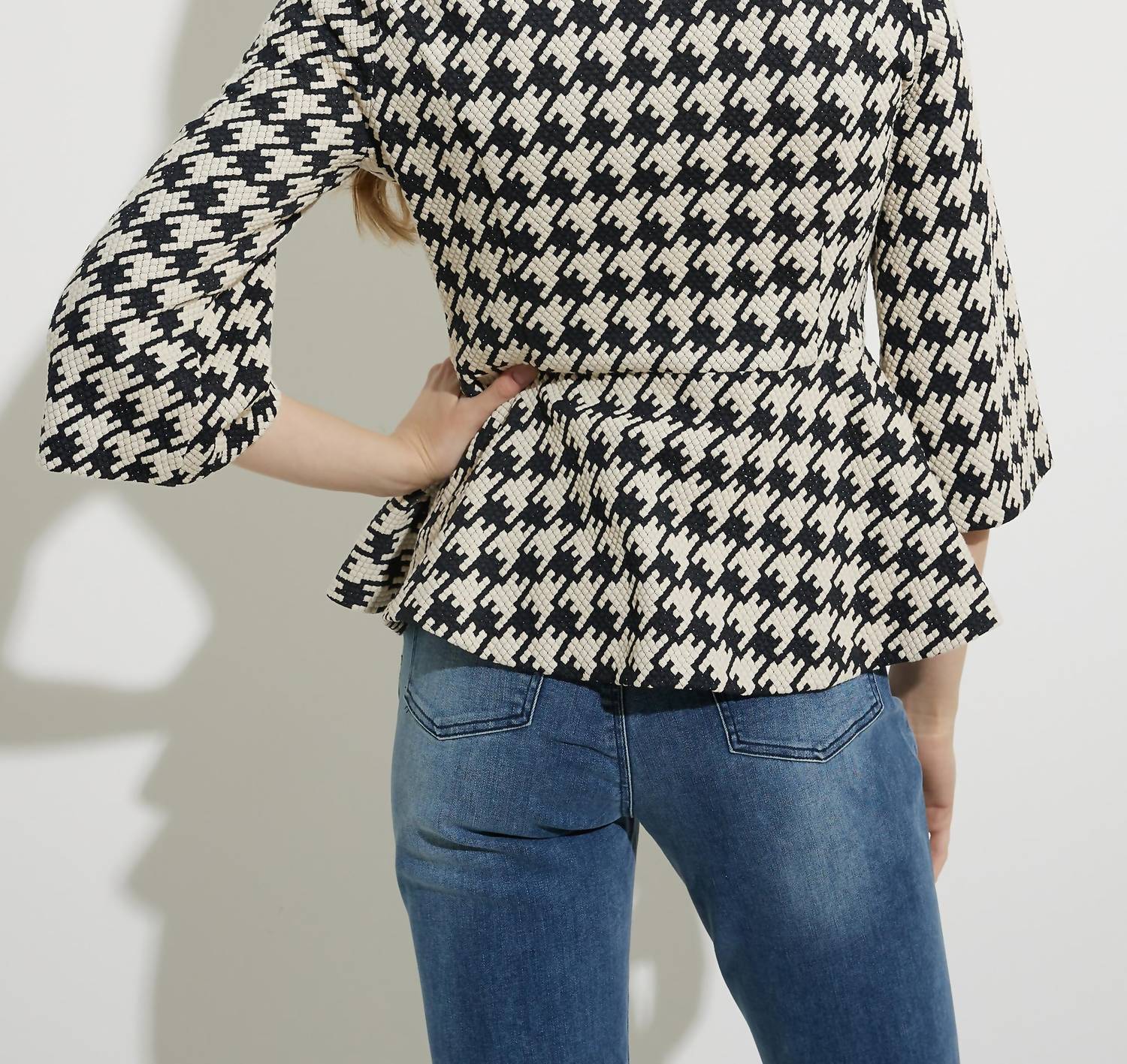 Joseph Ribkoff herringbone jacket in multi - women's jacket - alternate view