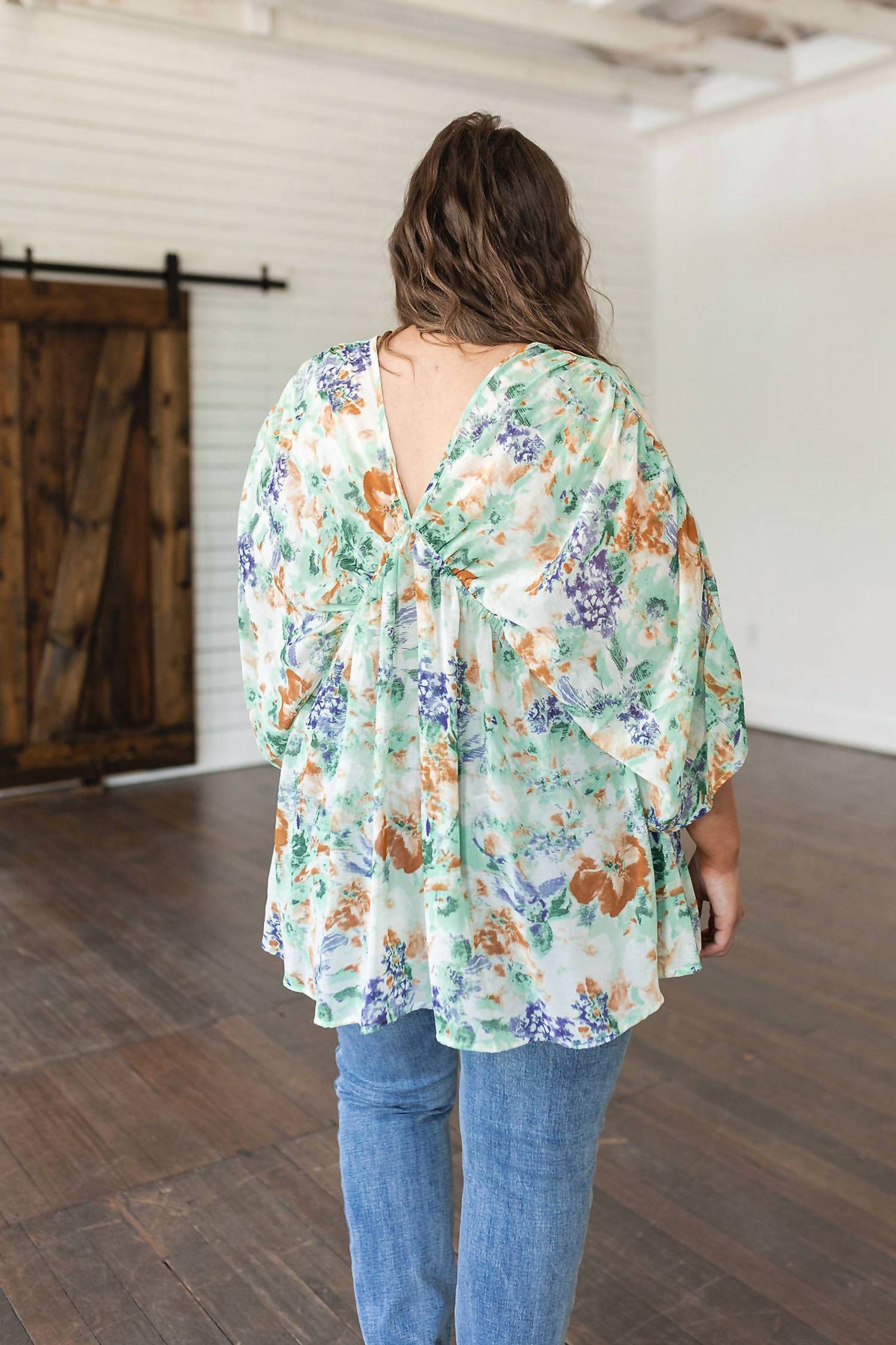 Jodifl - Fabled In Floral Draped Peplum Top