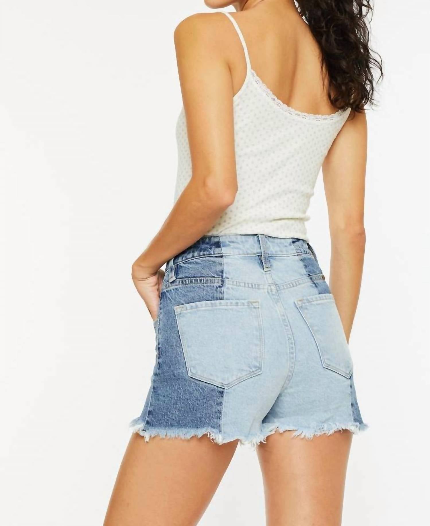 Kancan - Women's Two Tone Denim Short