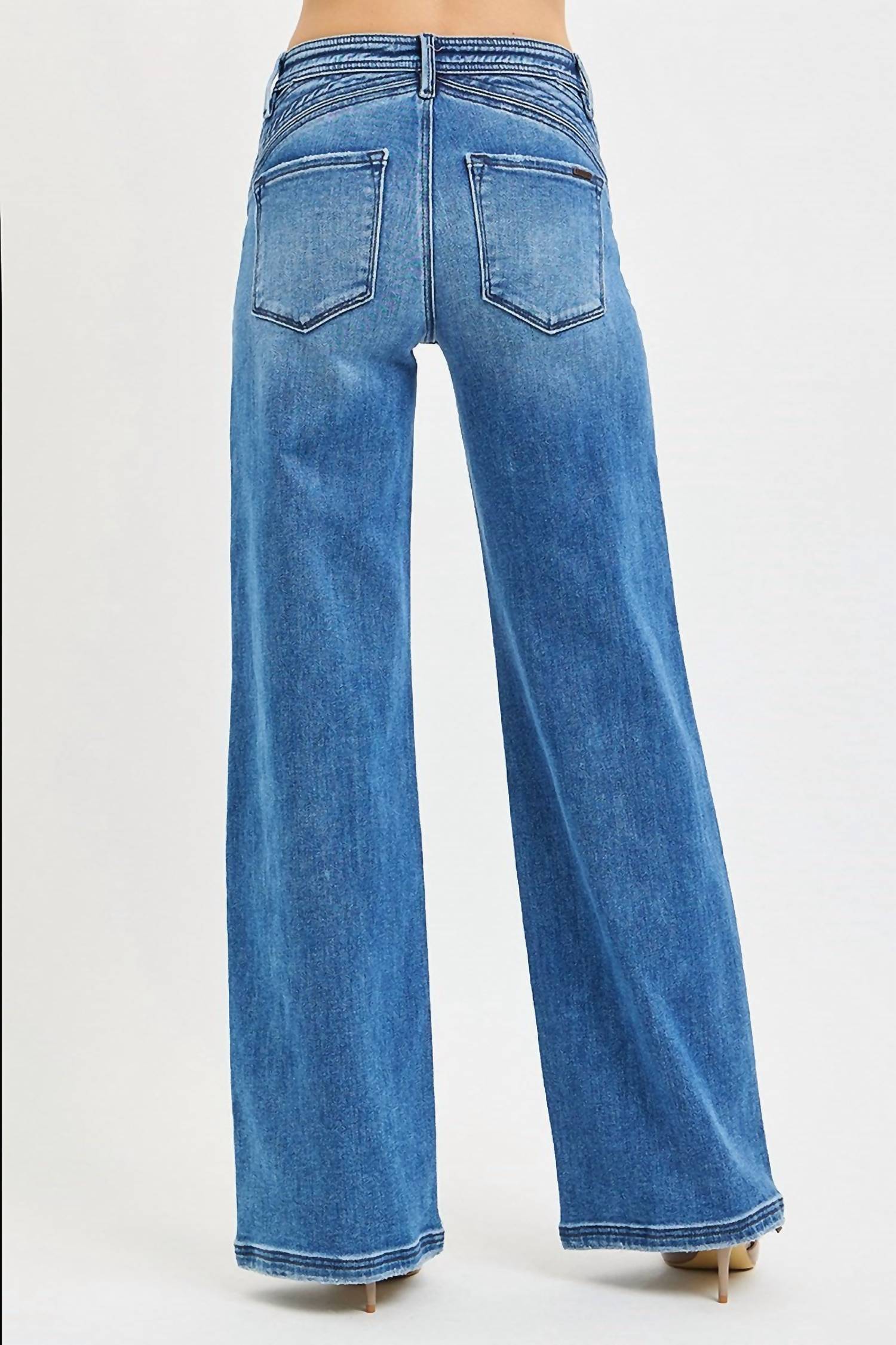 RISEN Hillary Wide Leg Jeans in blue - women's pants - view 4