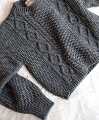 L'Envers Paola Cable Sweater in ash grey - women's sweater - view 5