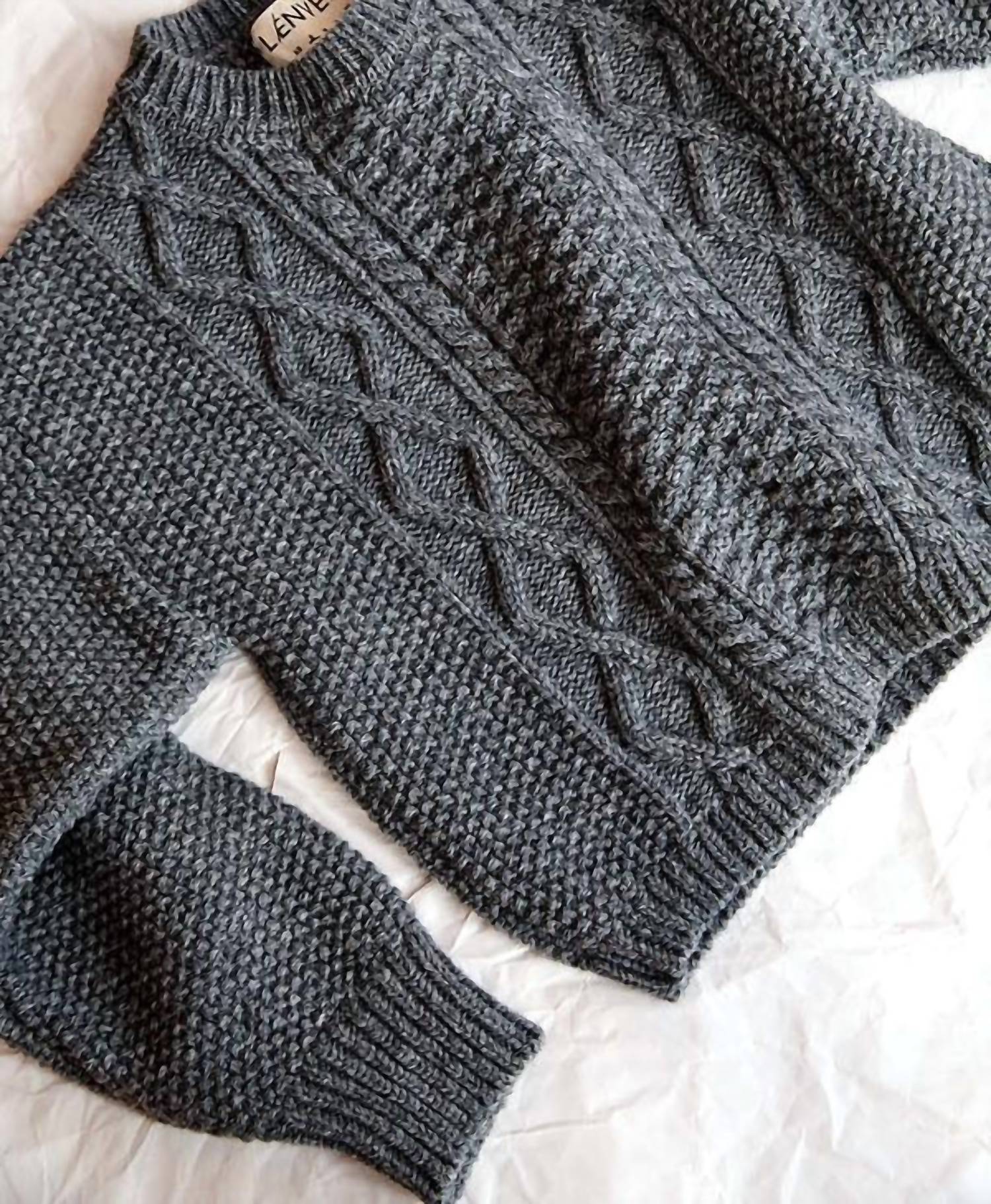 L'Envers Paola Cable Sweater in ash grey - women's sweater - view 5