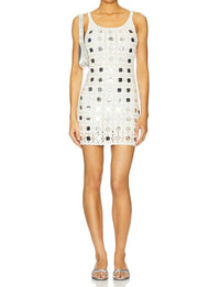 LE SUPERBE Gypset Crochet Mini Dress in white - women's dress