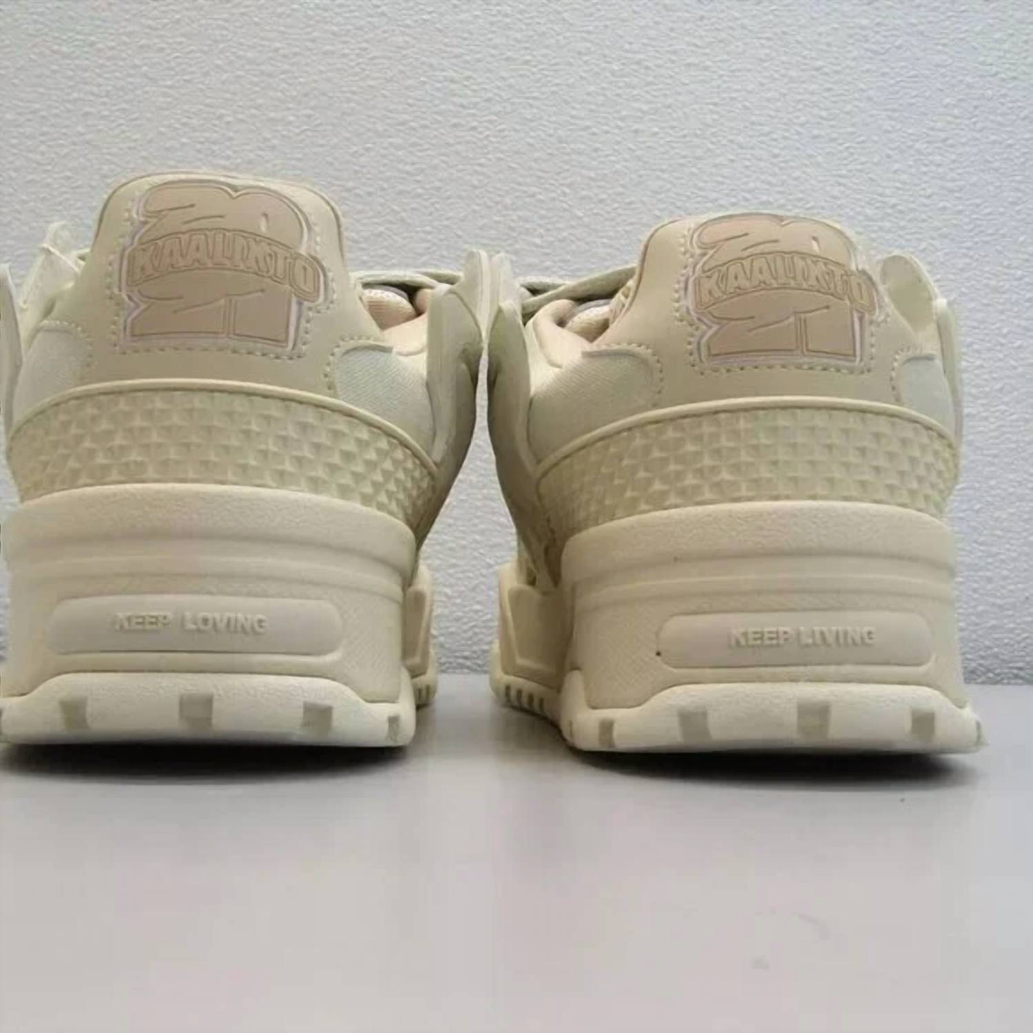 Kaalixto Women's Round Toe Sneakers in white cream - women's sneaker - alternate view