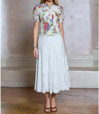 Current Air - Floral Print Split Neck Top