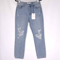 Hidden - Zoey Distressed Knee Grinded Mom Jeans
