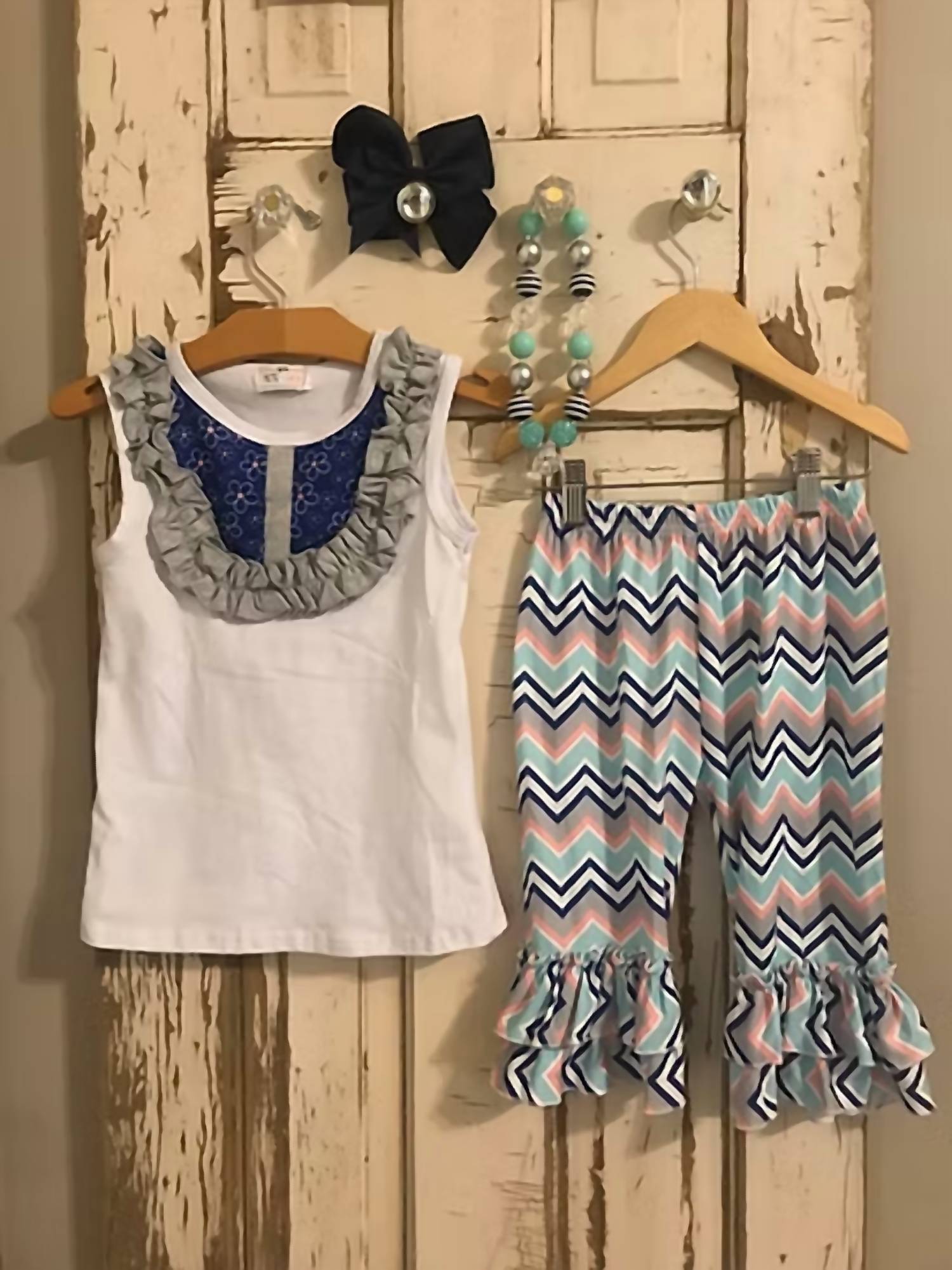 Pete + Lucy - Girls Chevron Pant Set