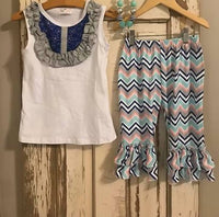 Pete + Lucy - Girls Chevron Pant Set