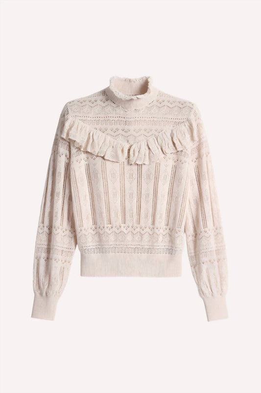 Minnie Rose - Ruffle Detail Lace Top