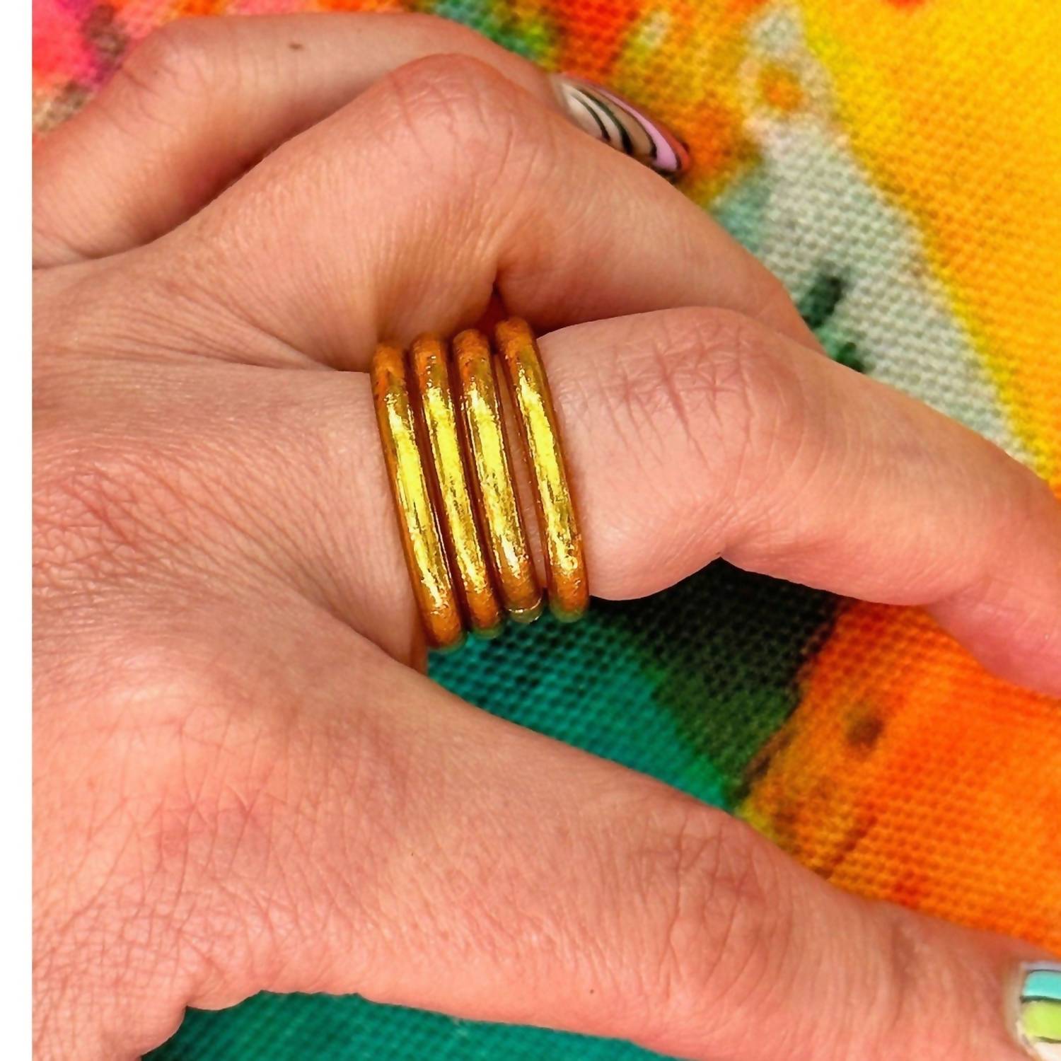 Woman Shops World - Women's Thai Buddhist Temple Kumlai Stackable Ring