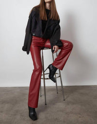 Judy Blue - Leather Tummy Control High Waisted Straight Jeans