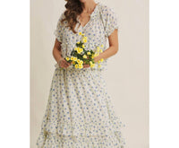 In February - Women's Floral Tiered Midi Skirt
