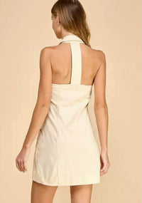 Tcec - Sleeveless Collared Neckline T Back Strap Dress