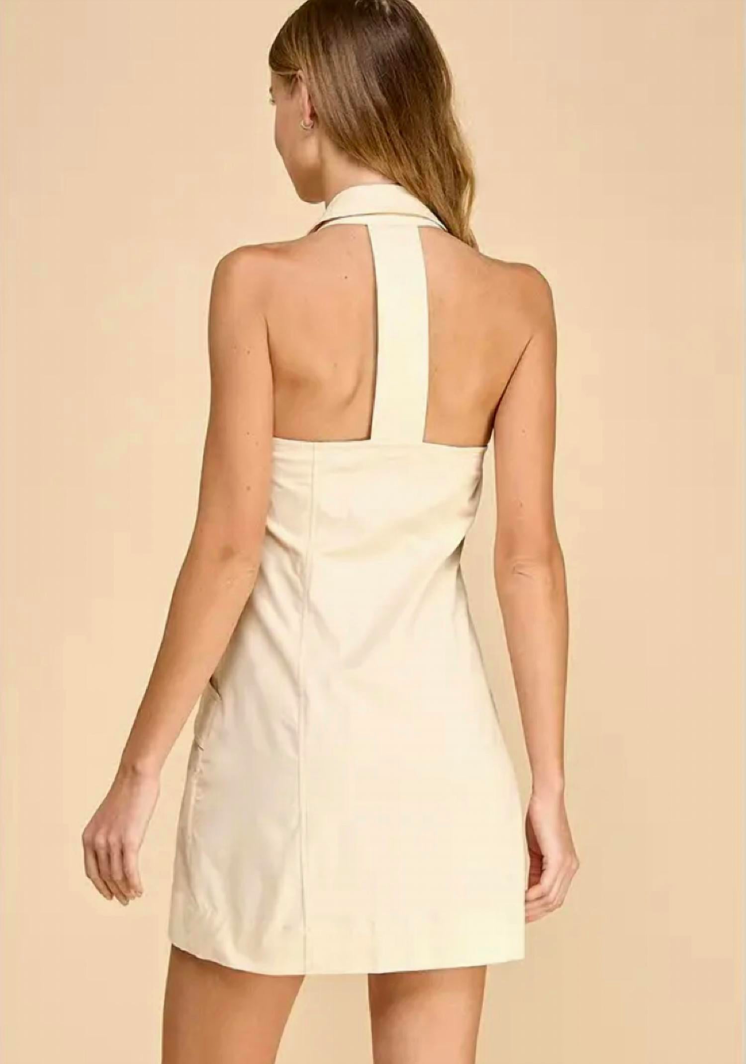 Tcec - Sleeveless Collared Neckline T Back Strap Dress