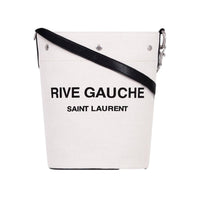 Saint Laurent - Women's Rive Gauche Linen Bucket Bag With Leather Trim