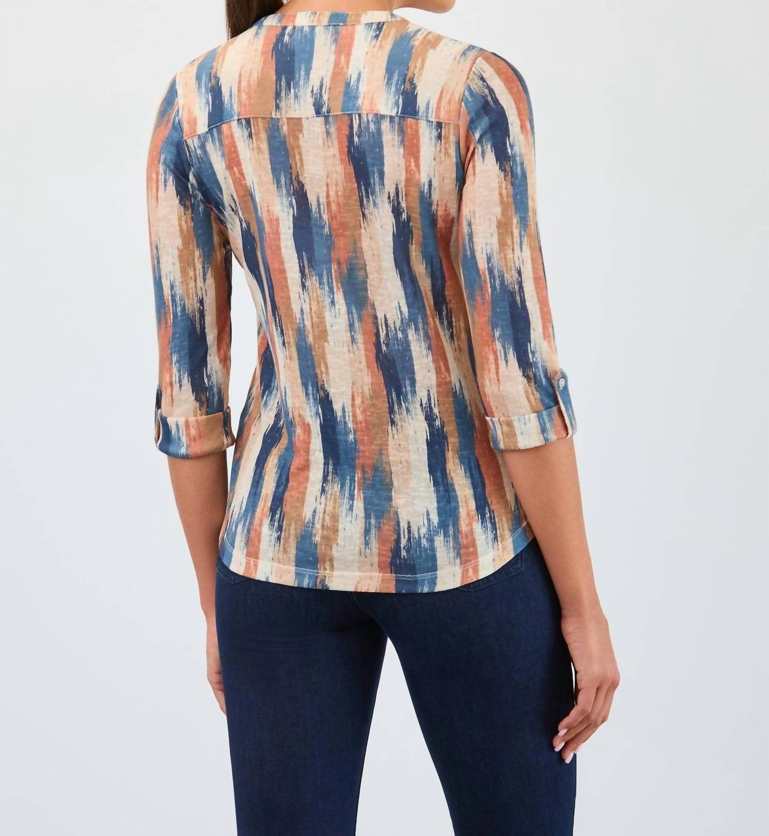 Fdj - Long-sleeve Notch Neck Top