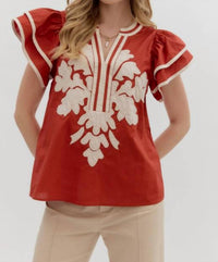 entro Drama in the Details Top in the details top in cinnamon - women's blouse