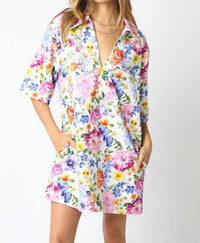 Olivaceous - Riley Floral Denim Dress