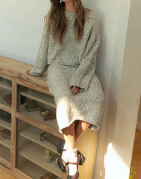 Miou Muse - Boucle Sweater Skirt Set