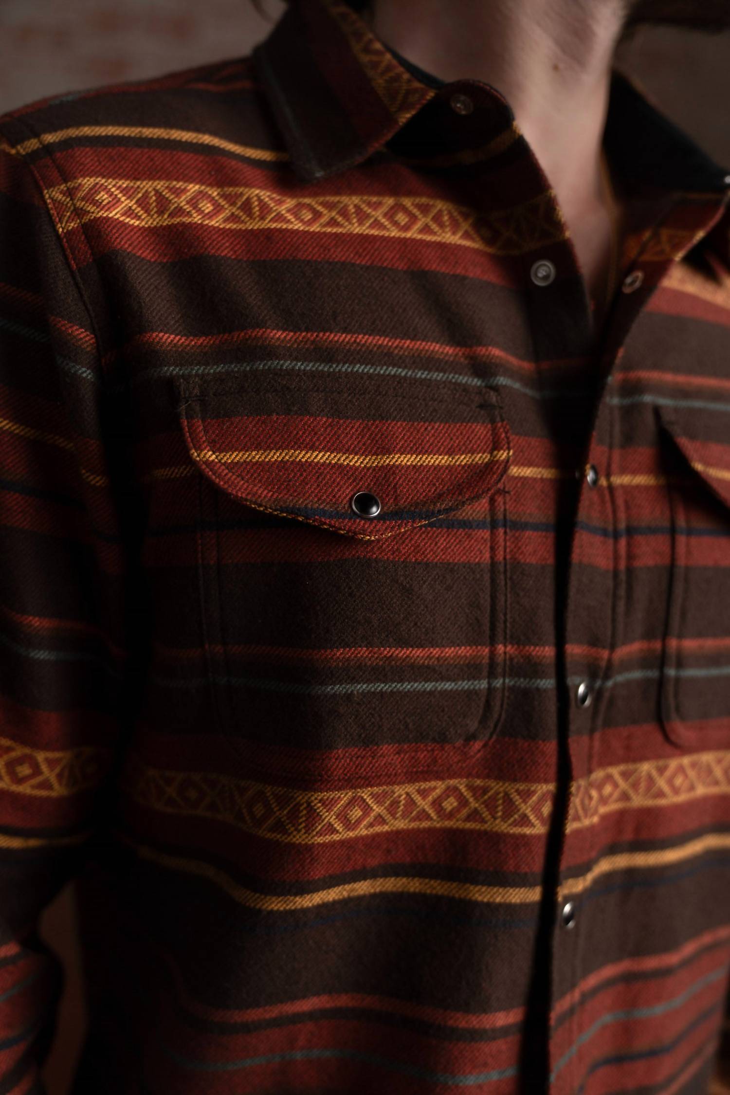 Iron & Resin Men's Flatland Shirt in brown - men's shirt - detail view