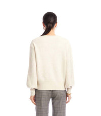 Karen Kane Sequin V-Neck Sweater in sand - women's sweater - alternate view