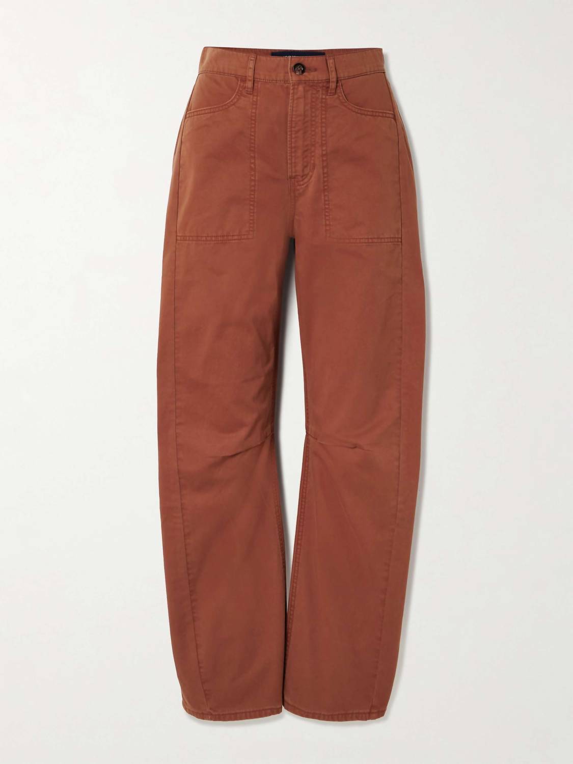 Veronica Beard - Sloan Cotton Twill Barrel Leg Pants