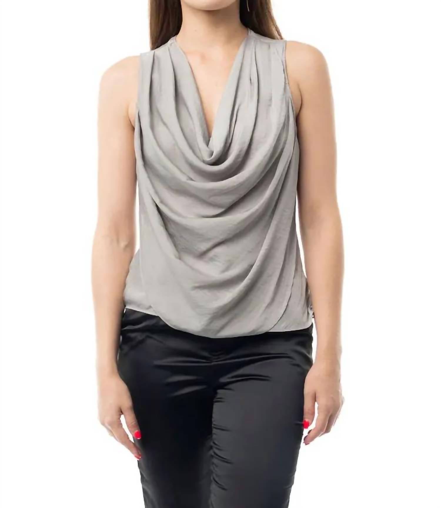 Naked Zebra - Women's Sleeveless Draped Front Top