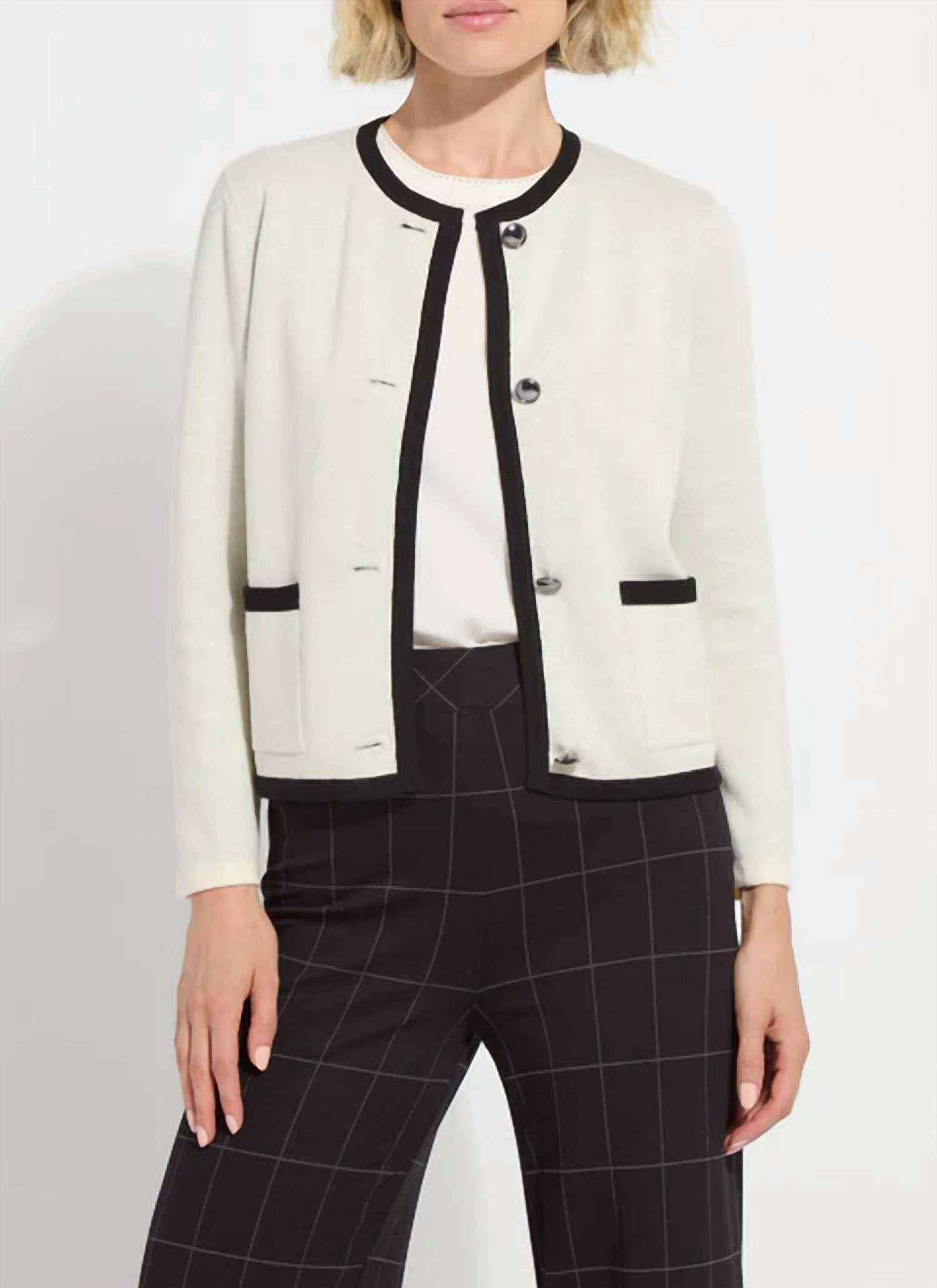 Lysse Amal Sweater Jacket in chalk - women's cardigan