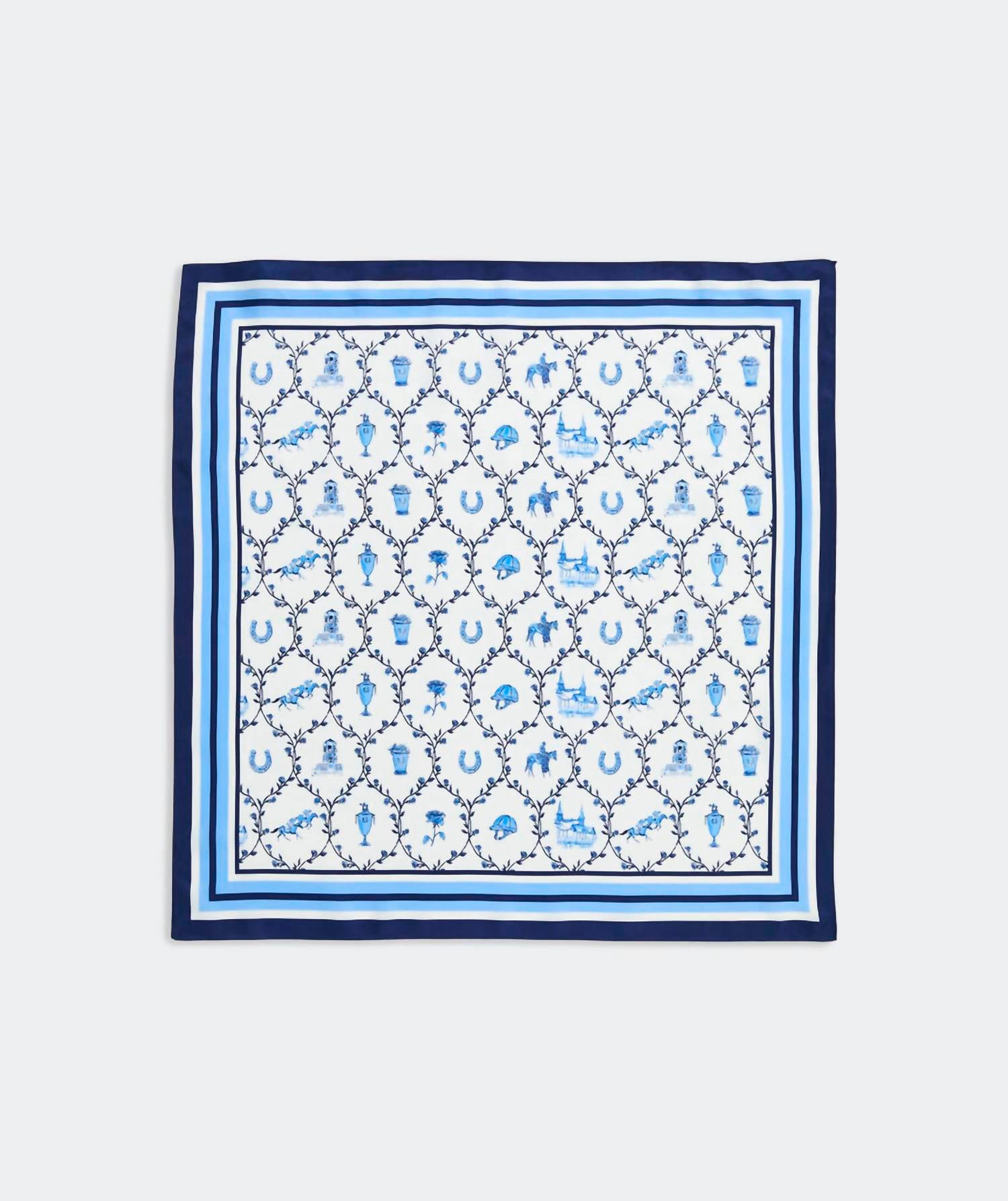 vineyard vines Women's Kentucky Derby Silk Scarf in serenity blue - women's scarf
