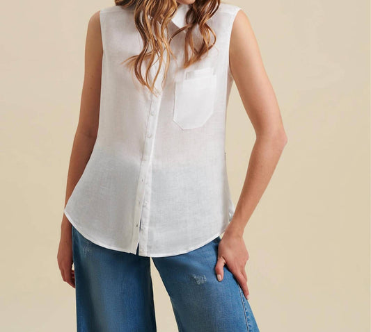 Anne Fontaine - Coast Sleeveless Button Up Front Pocket Shirt