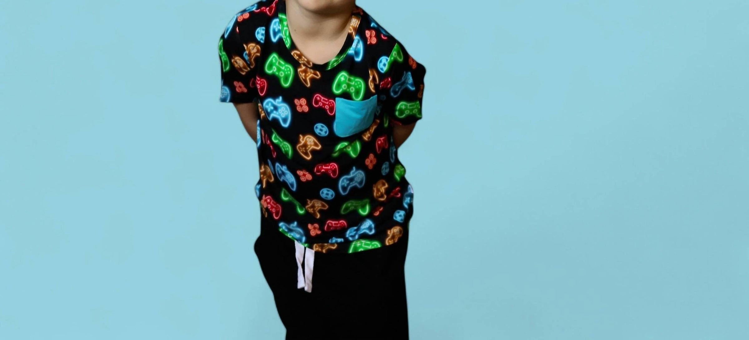 Dream Big Little Co. - Boy's Gamer Glow Dream Pocket Tshirt