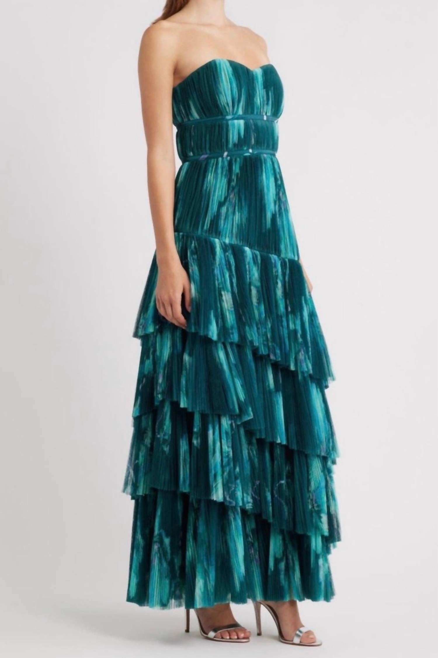 Hutch - Lanza Strapless Tiered Tulle Gown