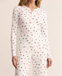 Z Supply Holly Long Sleeve Henley Top in white - women's long sleeve top