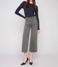 Charlie B - Patch Pocket Flare Twill Pants