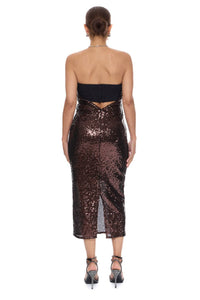 CRESCENT Everly Sequins Tube Dress in brown - women's dress - view 4