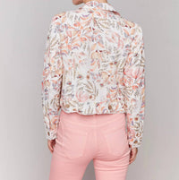 CHARLIE B Floral Linen Jacket in tropical - women's jacket - detail view